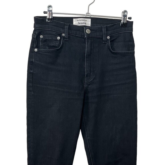 Reformation High & Skinny Jeans Women’s Size 25 Black Distressed Ankle Fit - Picture 3 of 13